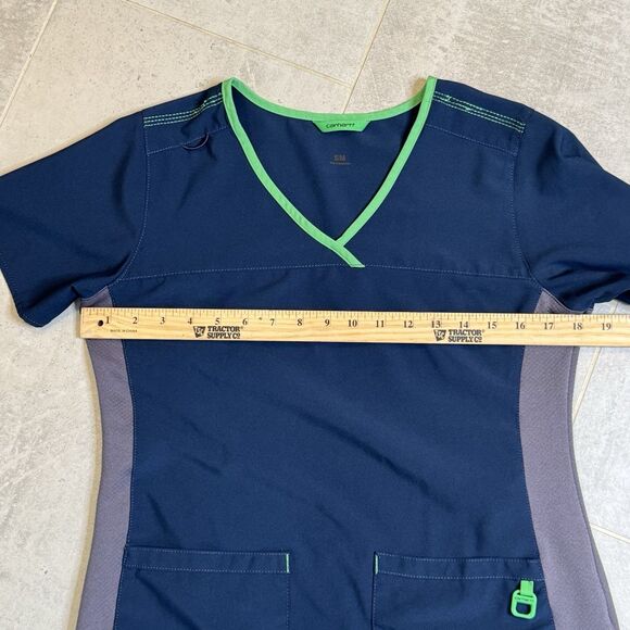 Carhartt Women’s Rugged Flex Scrubs Set Navy Top Small C12510 & Pants C52510 XS - Picture 7 of 13